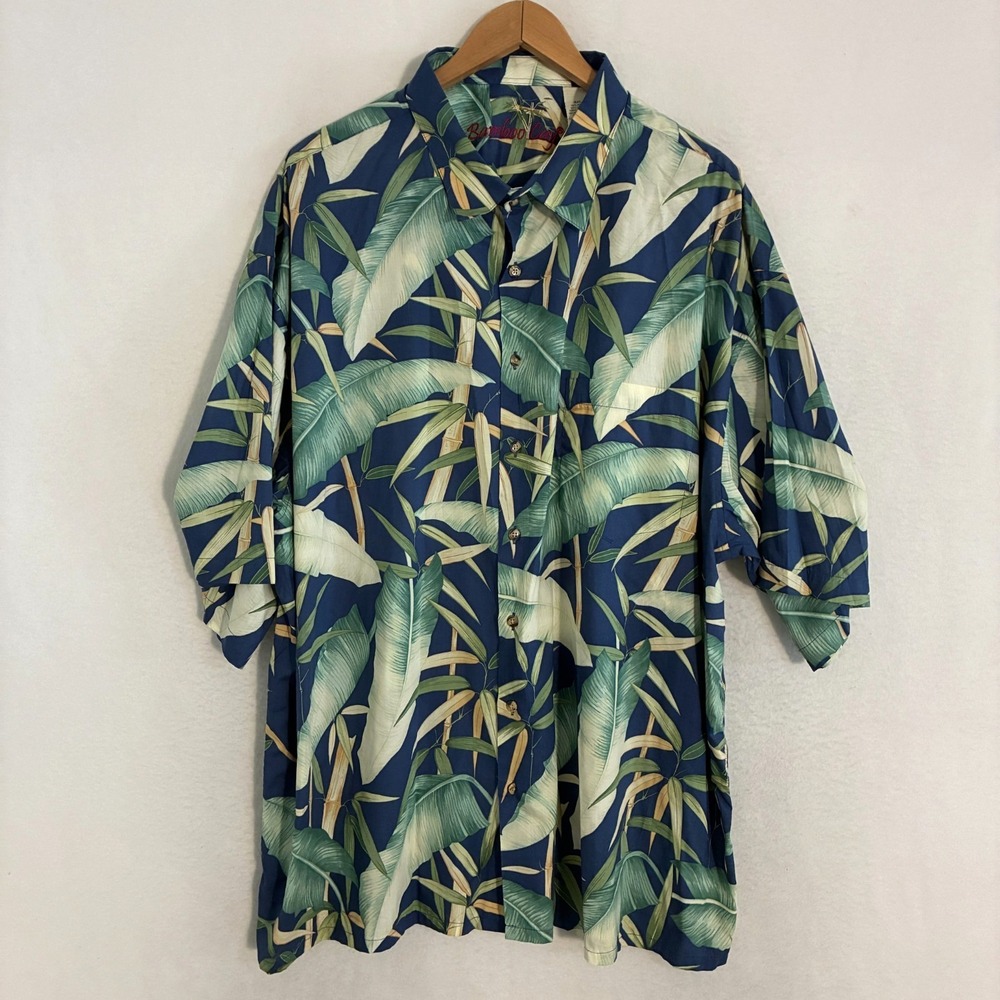 Bamboo Cay Hawaiian Shirt Mens‎ 4XL Tropical Floral Resort Travel Camp